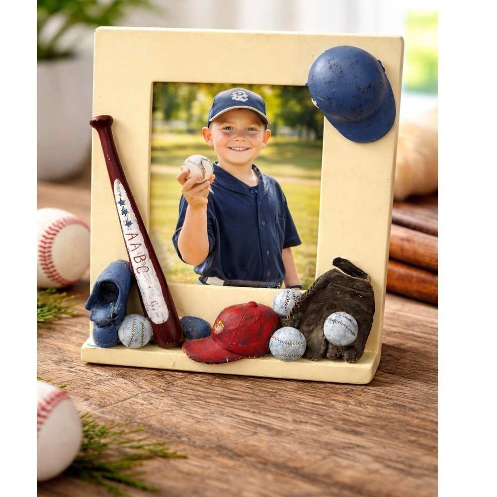 Vintage Baseball 3D Resin Photo‎ Frame The Unique Collection 90s Sports Decor
